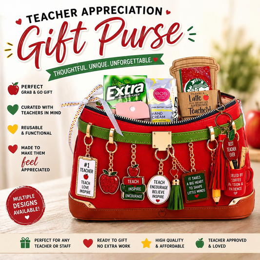 Teacher Appreciation Gift Purse | Custom Themed Gift Set for Educators 🍎✨
